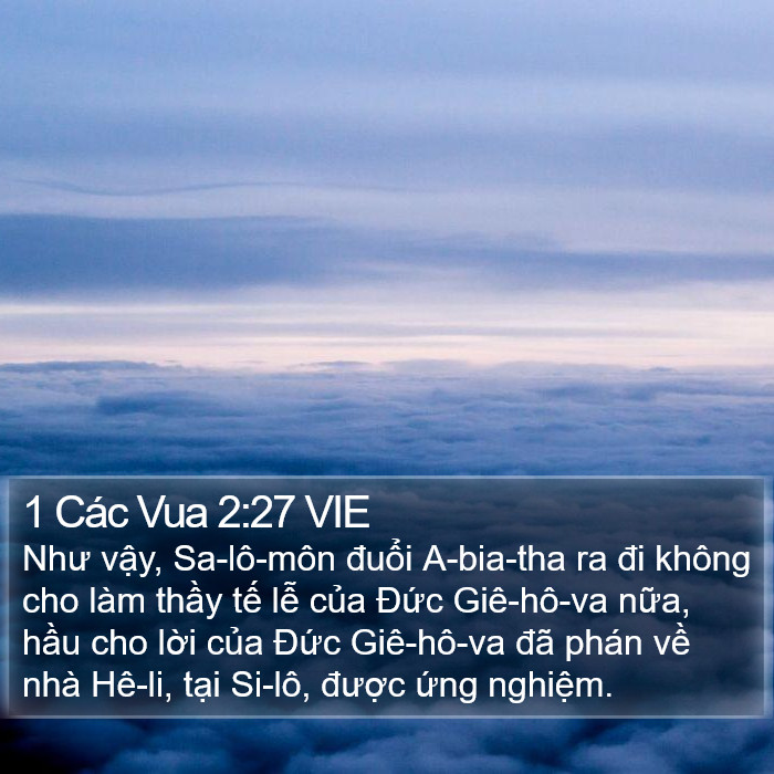 1 Các Vua 2:27 VIE Bible Study