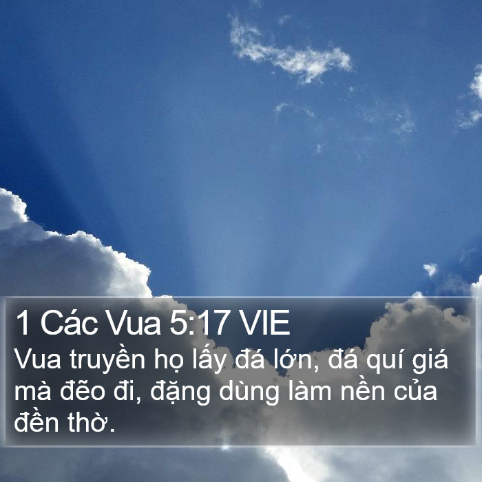 1 Các Vua 5:17 VIE Bible Study