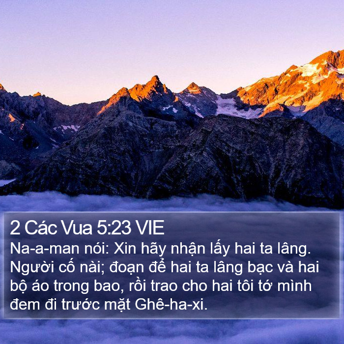 2 Các Vua 5:23 VIE Bible Study