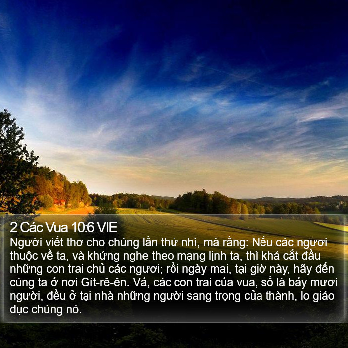 2 Các Vua 10:6 VIE Bible Study