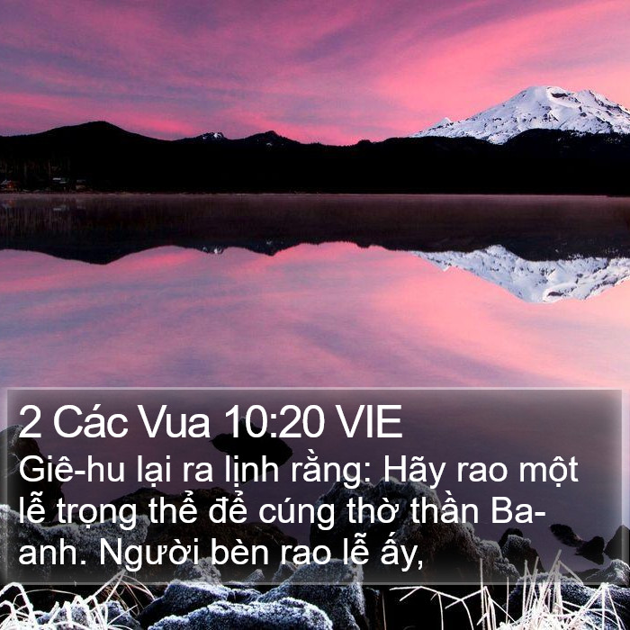 2 Các Vua 10:20 VIE Bible Study