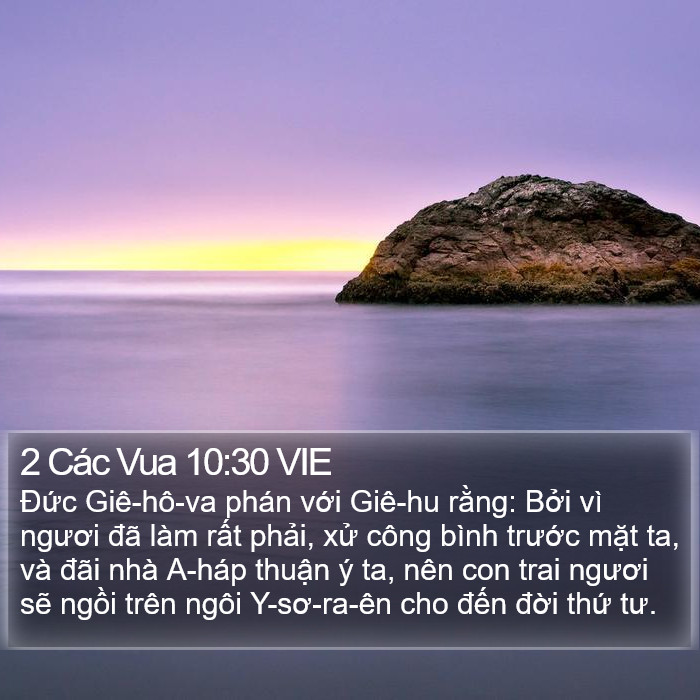 2 Các Vua 10:30 VIE Bible Study