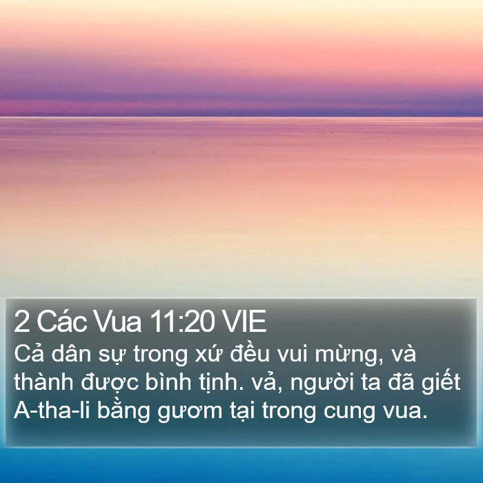2 Các Vua 11:20 VIE Bible Study