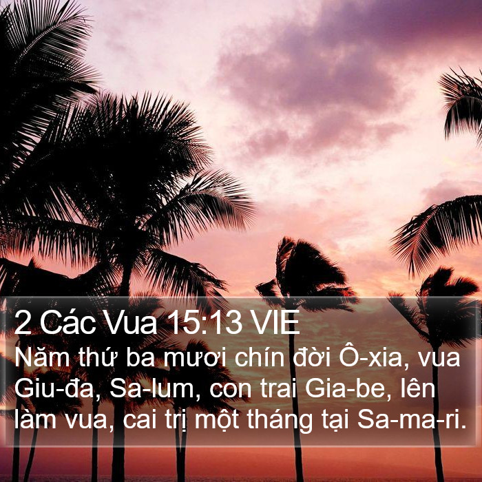 2 Các Vua 15:13 VIE Bible Study