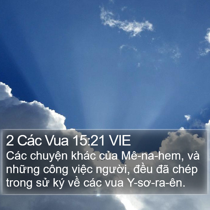 2 Các Vua 15:21 VIE Bible Study