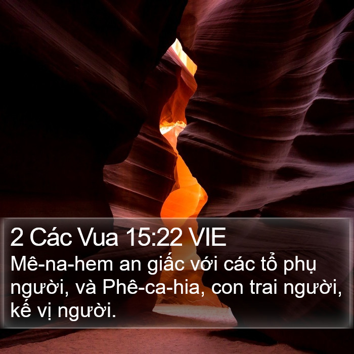 2 Các Vua 15:22 VIE Bible Study