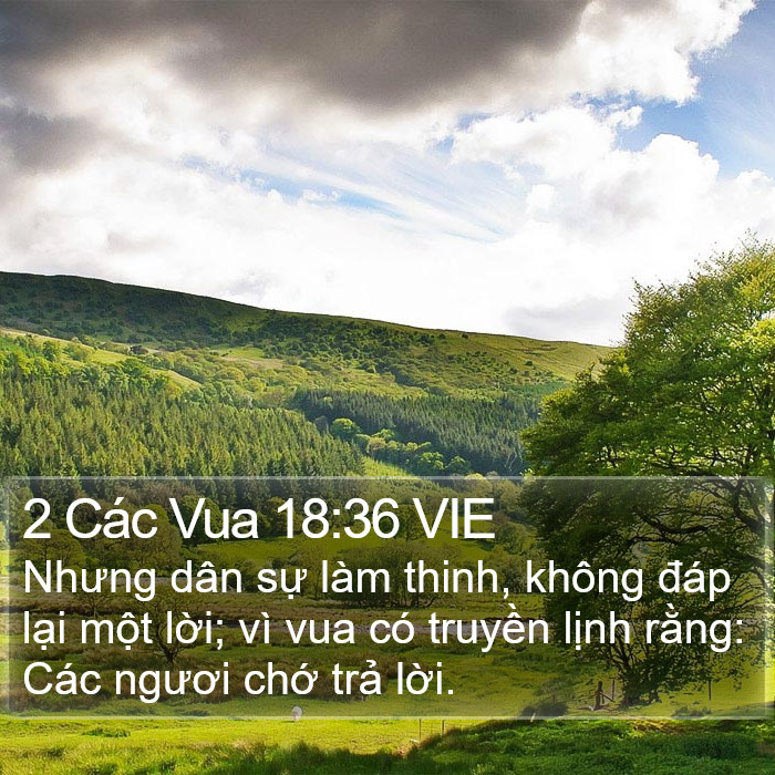 2 Các Vua 18:36 VIE Bible Study