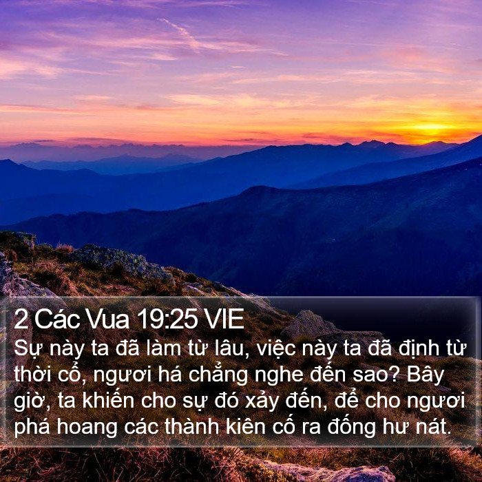 2 Các Vua 19:25 VIE Bible Study