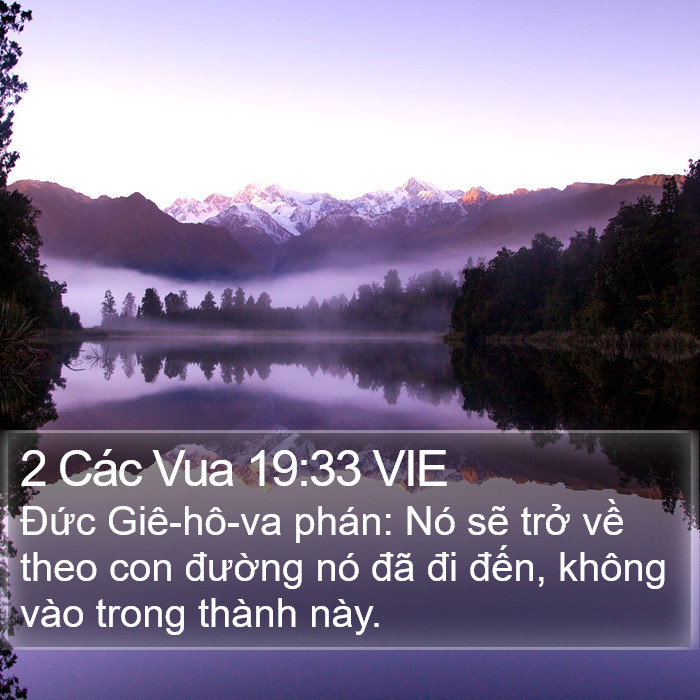 2 Các Vua 19:33 VIE Bible Study