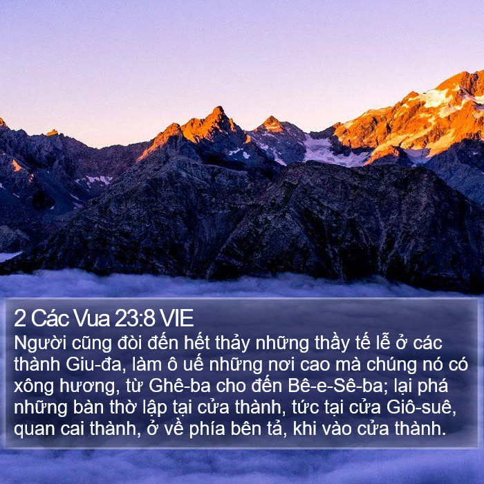 2 Các Vua 23:8 VIE Bible Study