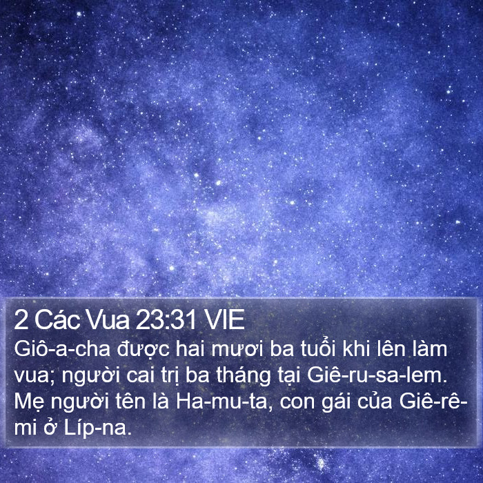 2 Các Vua 23:31 VIE Bible Study
