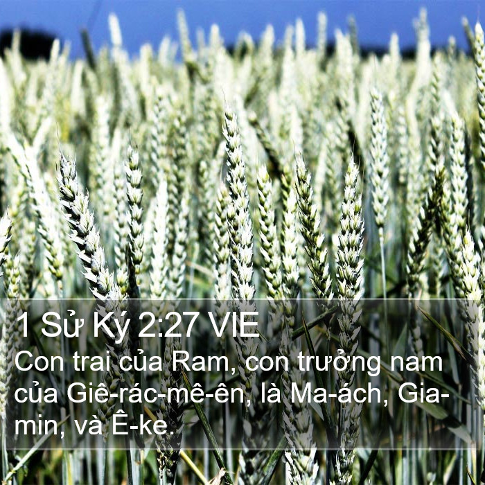 1 Sử Ký 2:27 VIE Bible Study