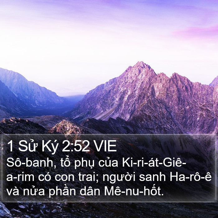 1 Sử Ký 2:52 VIE Bible Study