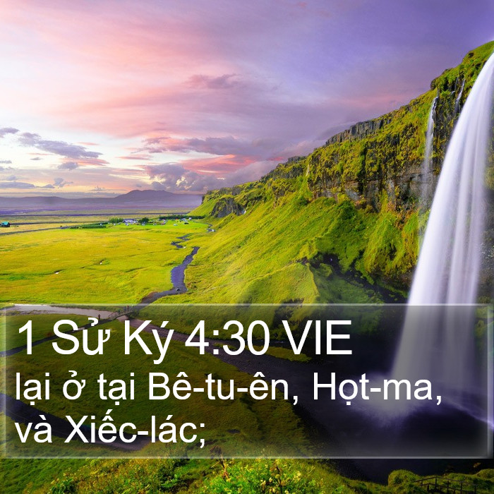 1 Sử Ký 4:30 VIE Bible Study