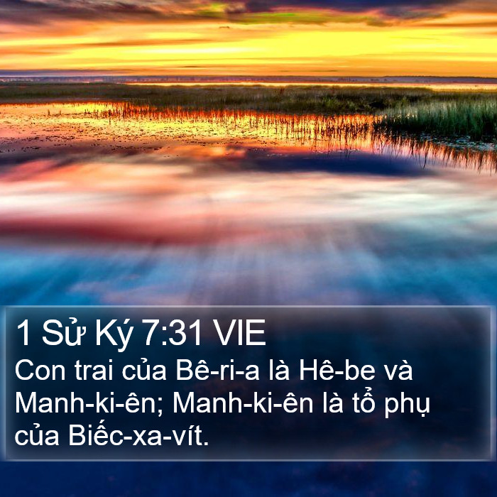 1 Sử Ký 7:31 VIE Bible Study
