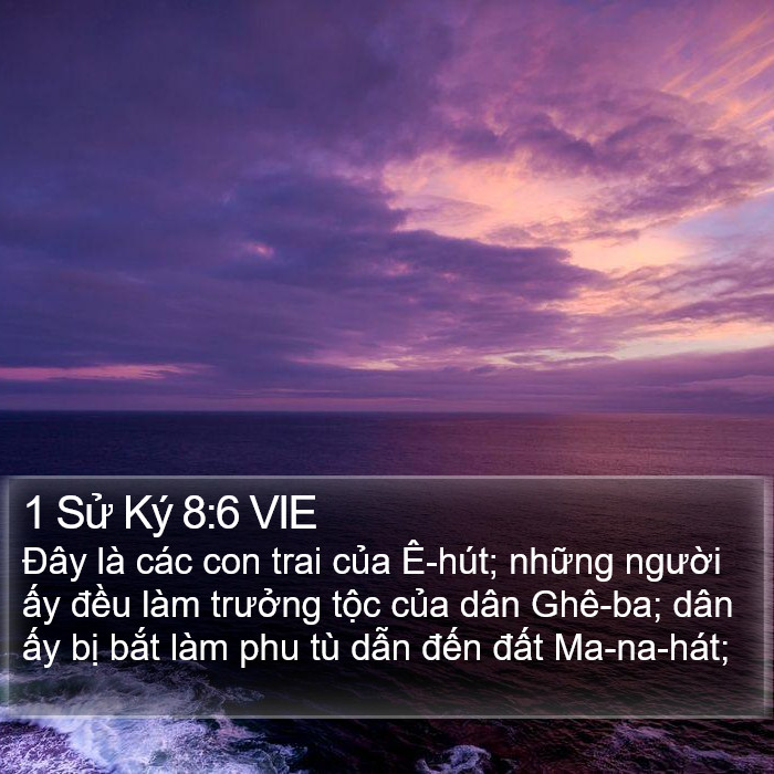 1 Sử Ký 8:6 VIE Bible Study