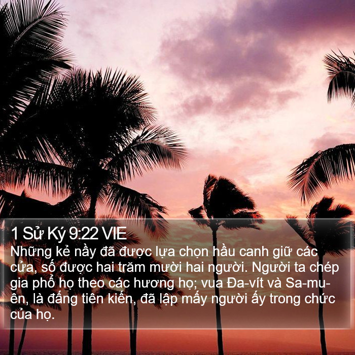 1 Sử Ký 9:22 VIE Bible Study