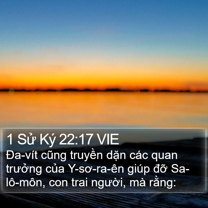 1 Sử Ký 22:17 VIE Bible Study