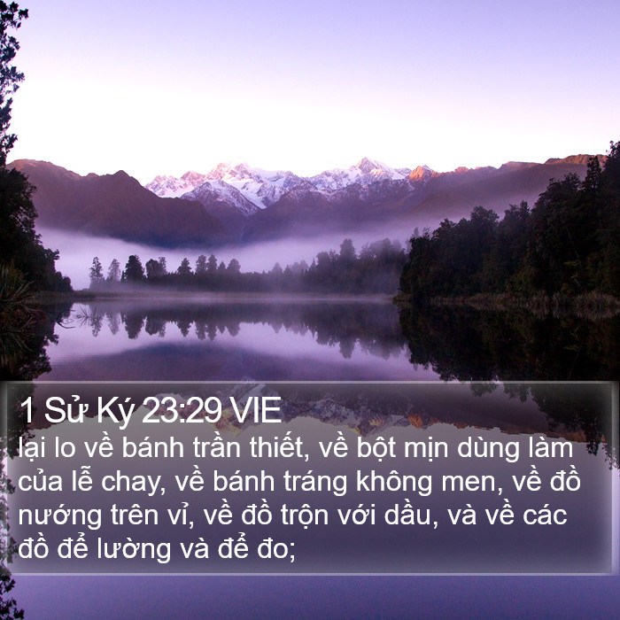 1 Sử Ký 23:29 VIE Bible Study