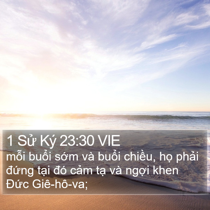 1 Sử Ký 23:30 VIE Bible Study