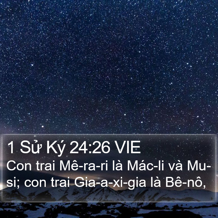 1 Sử Ký 24:26 VIE Bible Study