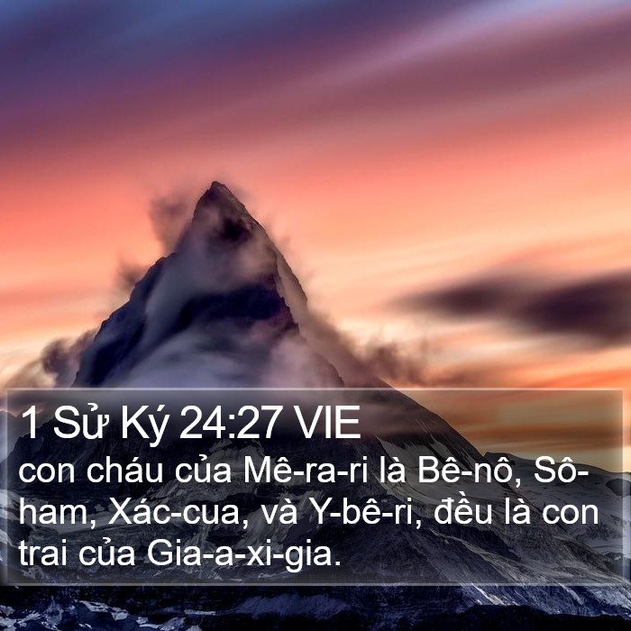 1 Sử Ký 24:27 VIE Bible Study