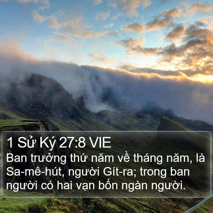 1 Sử Ký 27:8 VIE Bible Study