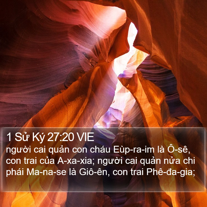 1 Sử Ký 27:20 VIE Bible Study