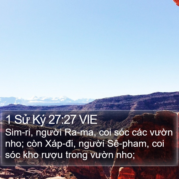 1 Sử Ký 27:27 VIE Bible Study