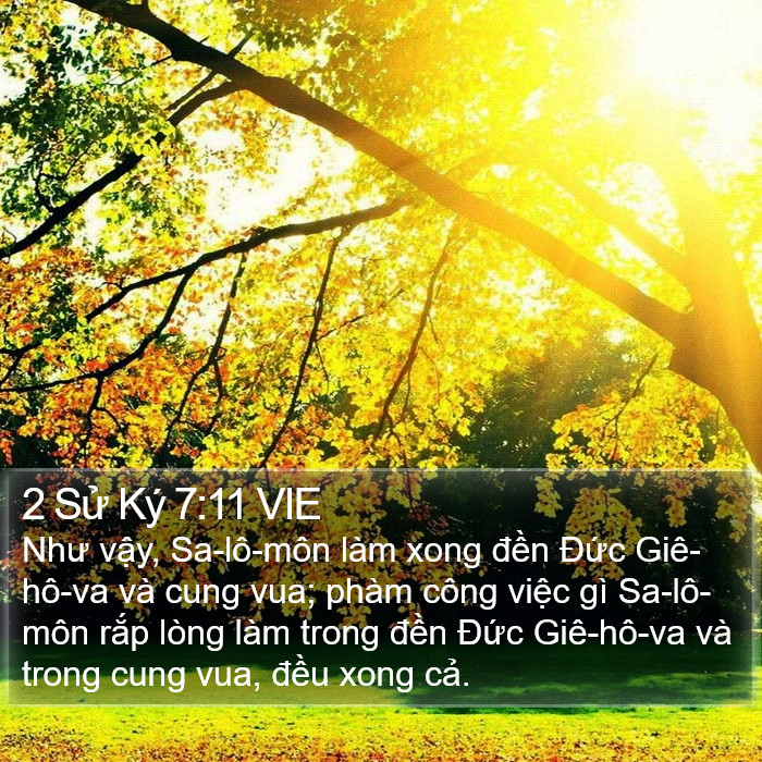 2 Sử Ký 7:11 VIE Bible Study