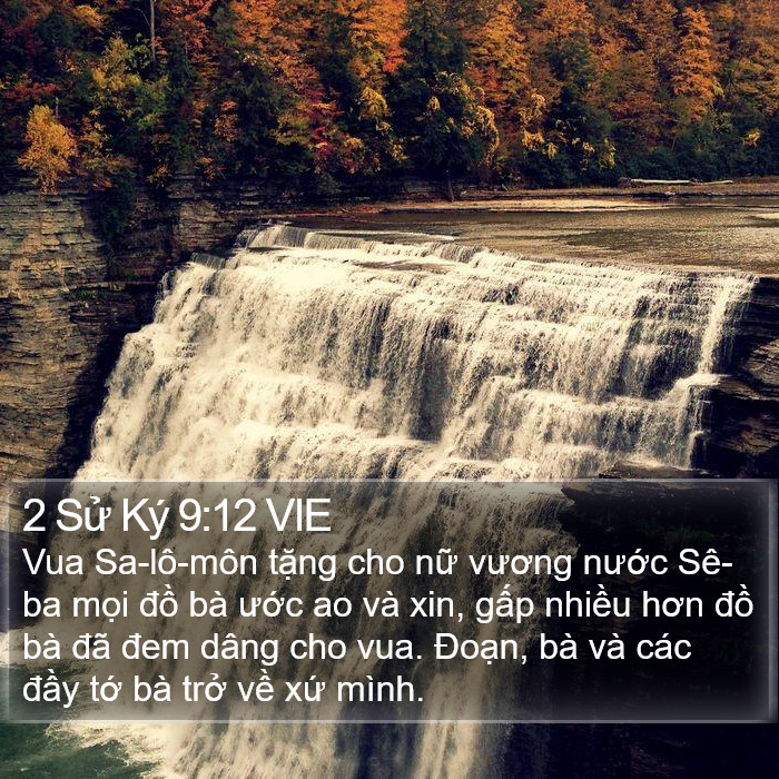 2 Sử Ký 9:12 VIE Bible Study