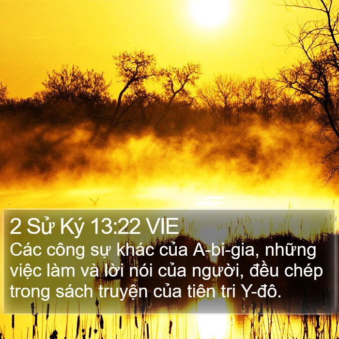 2 Sử Ký 13:22 VIE Bible Study