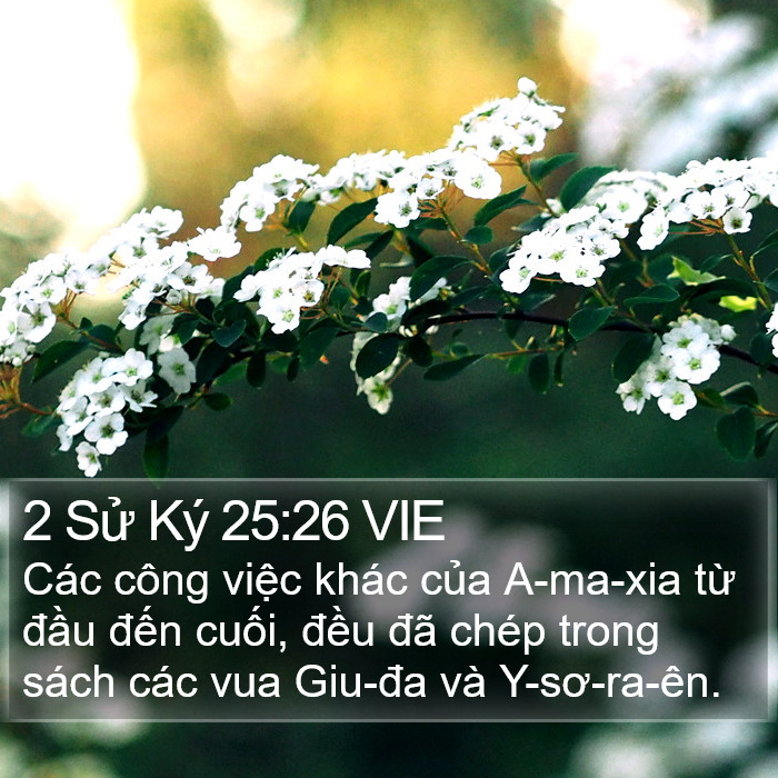 2 Sử Ký 25:26 VIE Bible Study