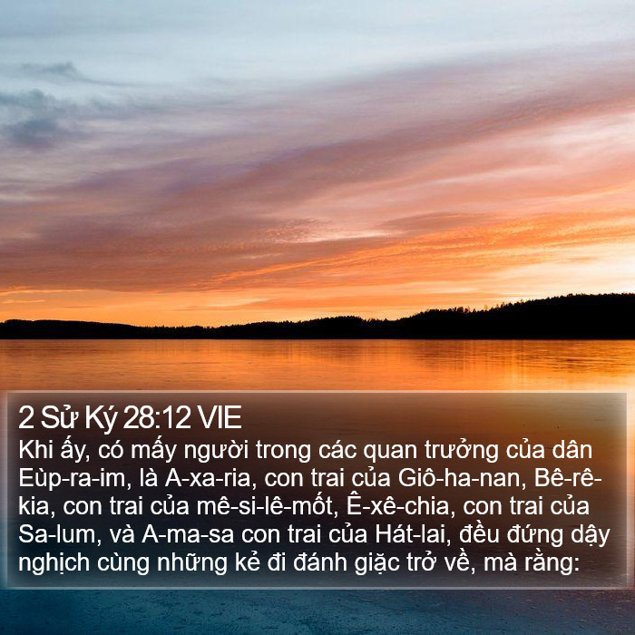 2 Sử Ký 28:12 VIE Bible Study