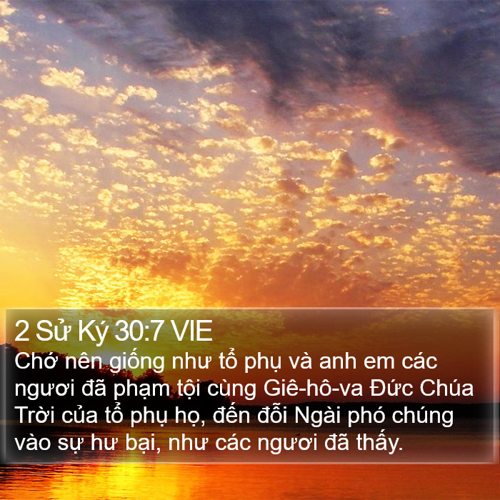 2 Sử Ký 30:7 VIE Bible Study