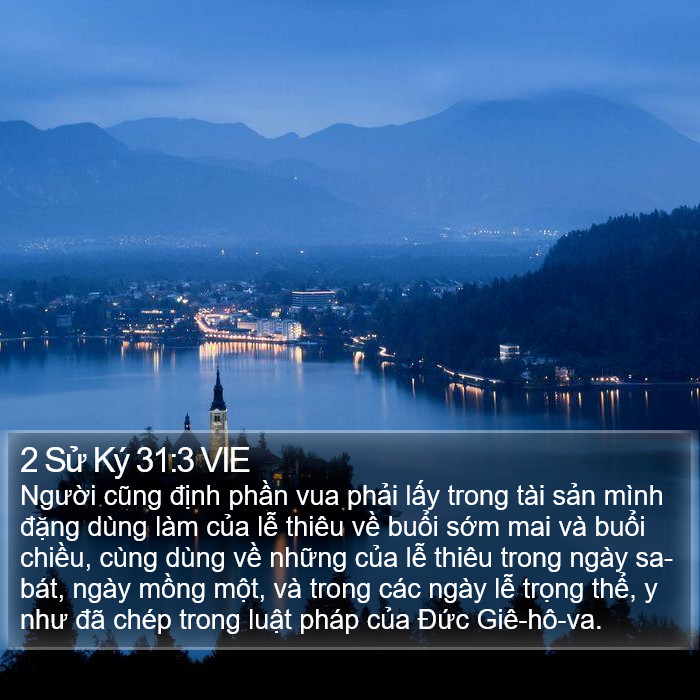 2 Sử Ký 31:3 VIE Bible Study