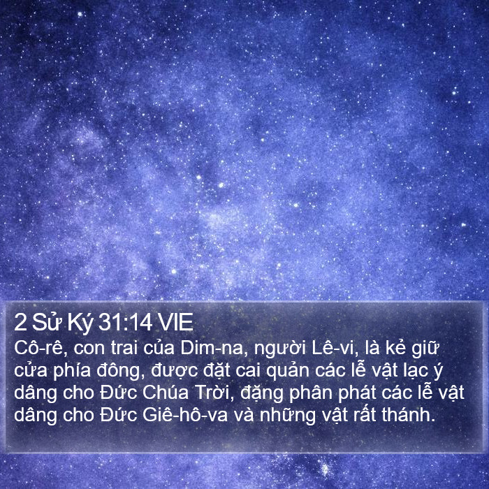 2 Sử Ký 31:14 VIE Bible Study