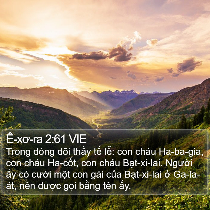Ê-xơ-ra 2:61 VIE Bible Study