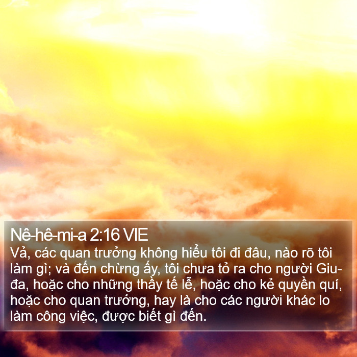 Nê-hê-mi-a 2:16 VIE Bible Study