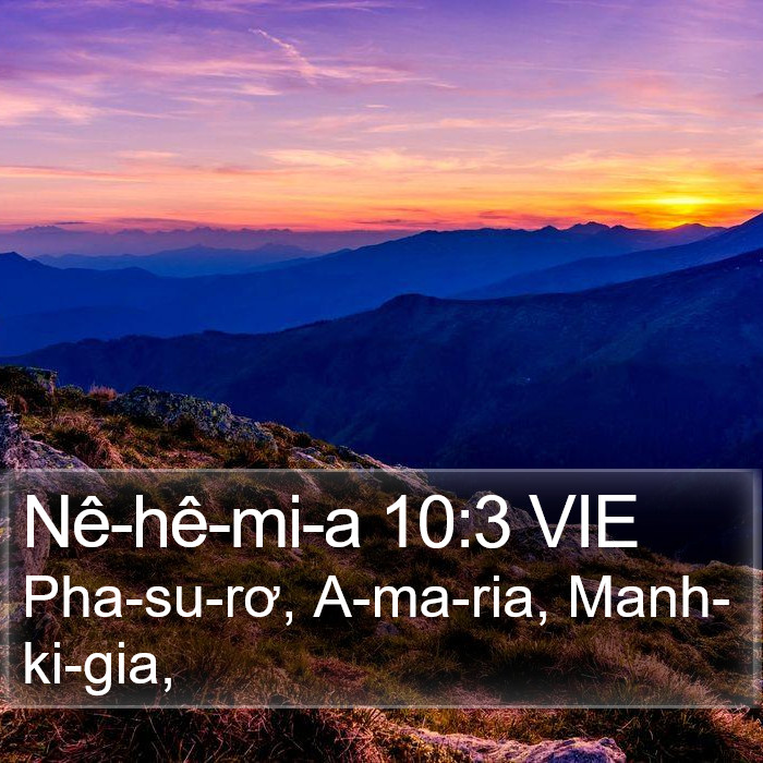 Nê-hê-mi-a 10:3 VIE Bible Study