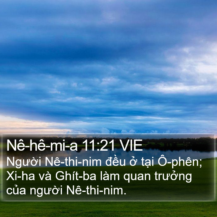 Nê-hê-mi-a 11:21 VIE Bible Study