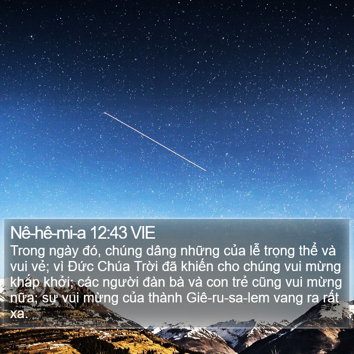 Nê-hê-mi-a 12:43 VIE Bible Study