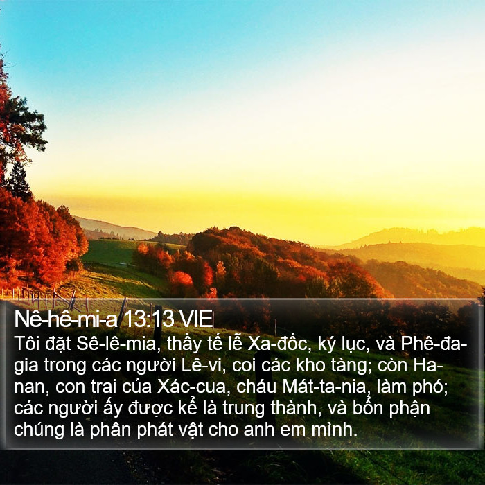 Nê-hê-mi-a 13:13 VIE Bible Study