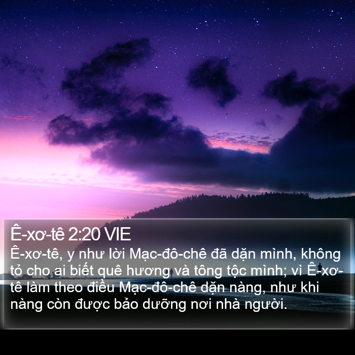 Ê-xơ-tê 2:20 VIE Bible Study