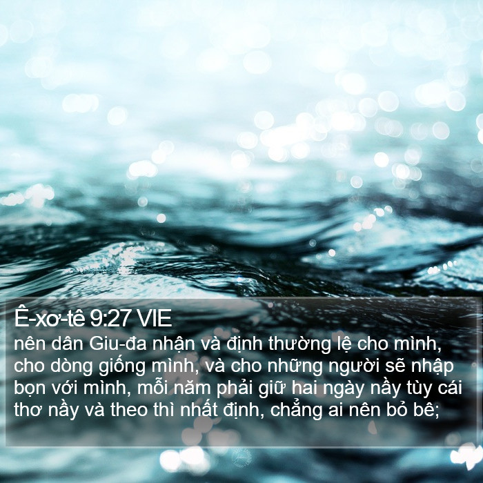 Ê-xơ-tê 9:27 VIE Bible Study