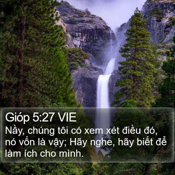 Gióp 5:27 VIE Bible Study