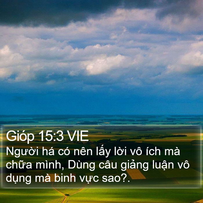 Gióp 15:3 VIE Bible Study