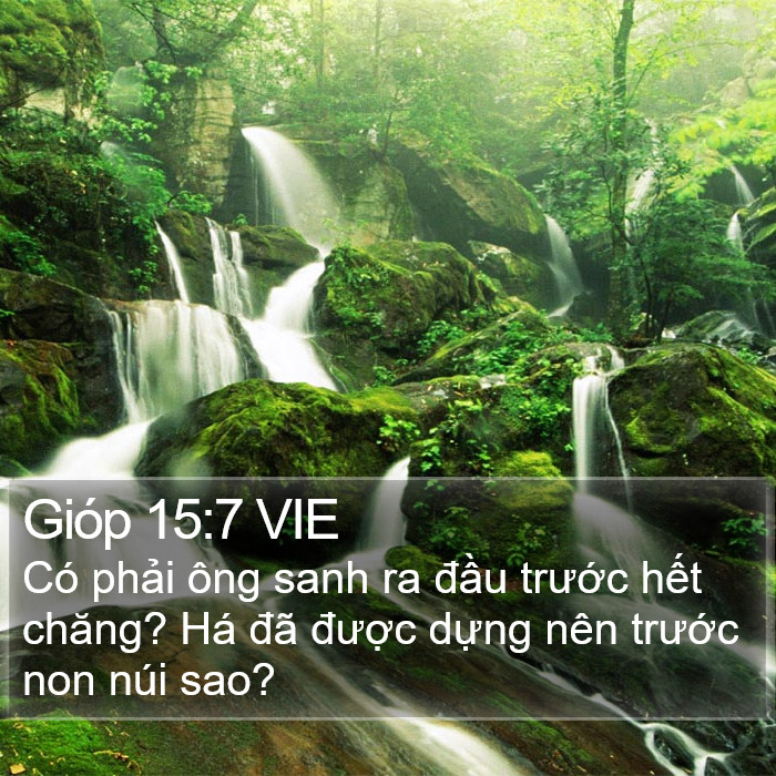 Gióp 15:7 VIE Bible Study