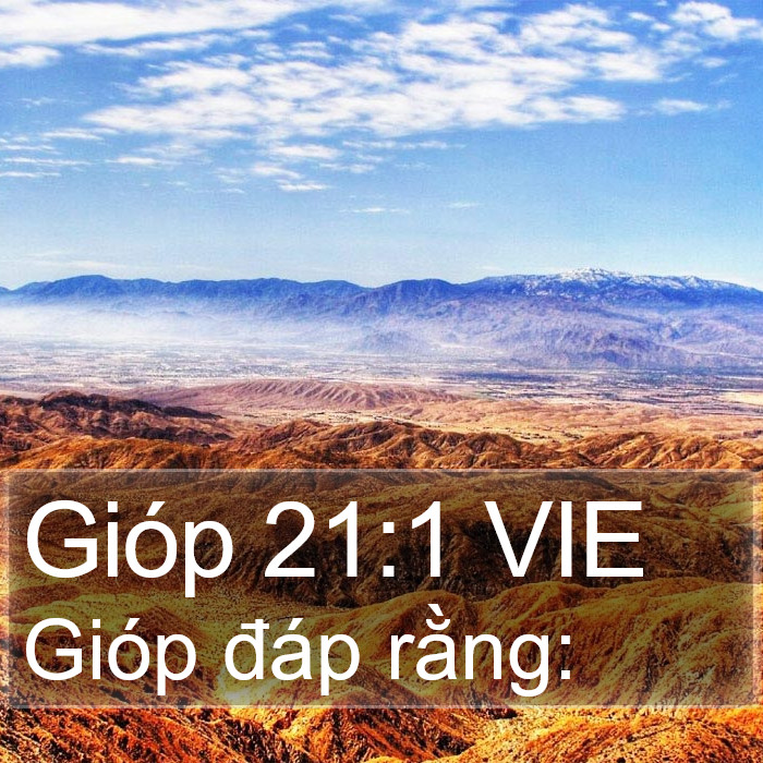 Gióp 21:1 VIE Bible Study