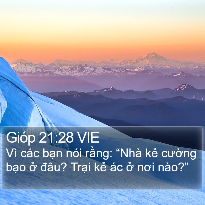 Gióp 21:28 VIE Bible Study